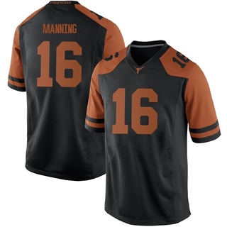 Colosseum Men's Texas Longhorns Arch Manning #16 Black Replica Football Jersey, XL