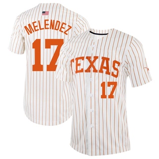 NCAA Baseball Jersey Ivan Melendez Texas Longhorns College The Hispanic Titanic White #17