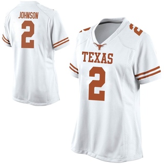 NCAA Football Jersey Texas Longhorns Roschon Johnson #2 College White