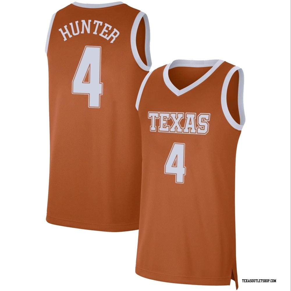 Top Players College Basketball Jerseys Men's #4 Tyrese Hunter Jersey Texas Longhorns Cream